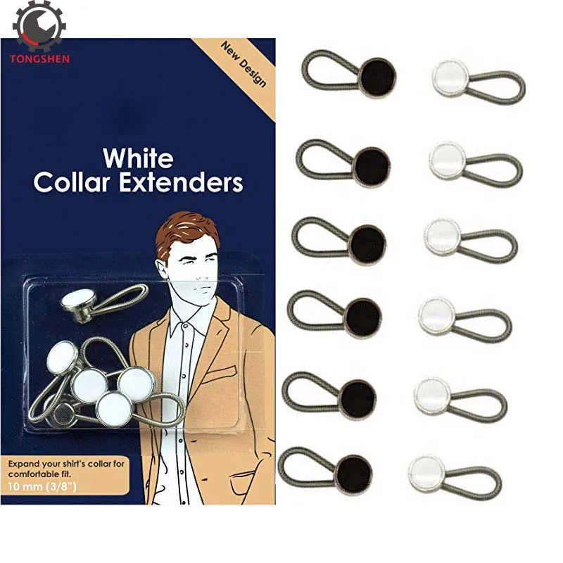 

12pcs Metal Collar and Buttons Extenders for Shirt Dress Trouser Coat Stretch Neck Extender of Men Dress Shirts