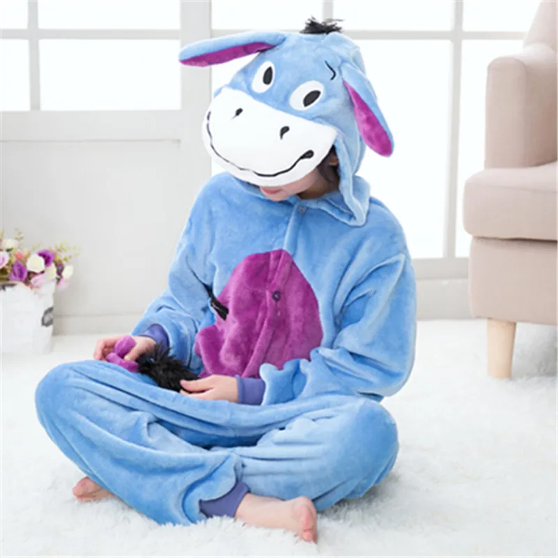 Одеяло Kigurumi Комбинезон детский единорог мультфильм Аниме животных пижамы Onesie