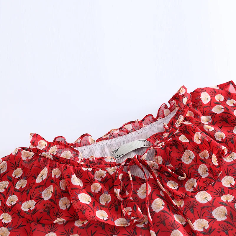 Женская шифоновая блузка с коротким рукавом, круглым вырезом и принтом от AliExpress RU&CIS NEW