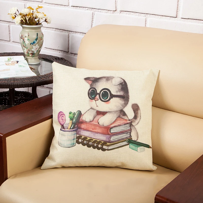 Симпатичный чехол подушка в виде кошки милый мультяшный для домашней детской