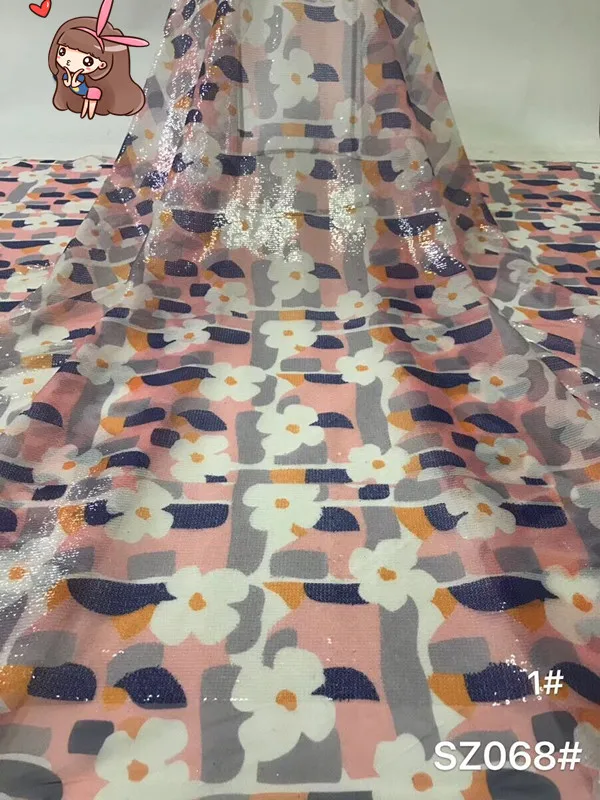

Latest arrival ZH-6110 new design African lace fabric Fashion Embroidered lace fabric for party dress 5 yards