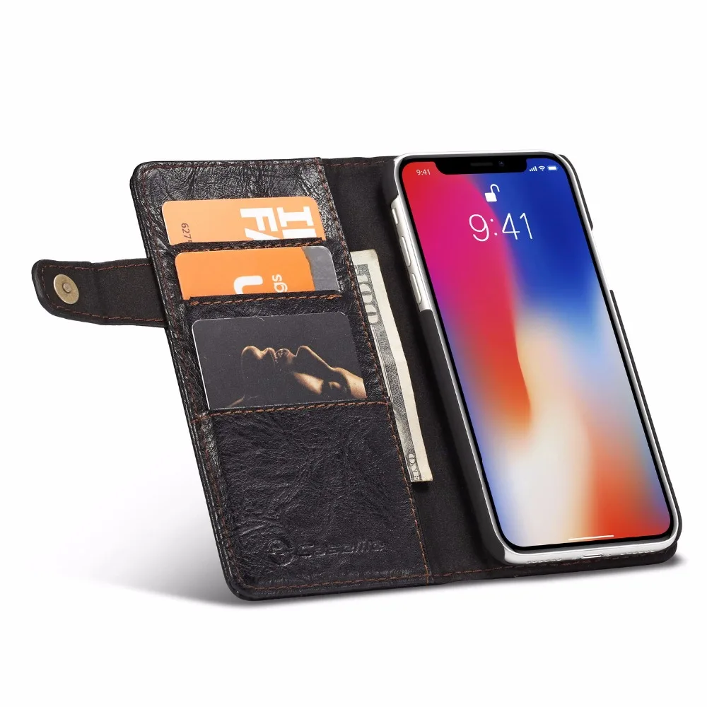 Роскошный старинный кожаный чехол для Coque iPhone X случай 3 держателя карты Vintage