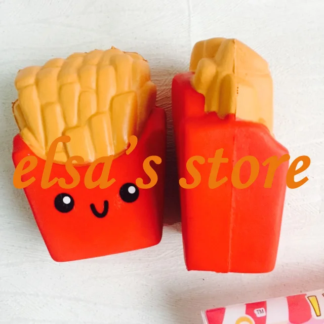 

squishies wholesale 20pcs kawaii squishy cute french fries slow rising squishy strap scented squeeze toy kids gift Free Shipping