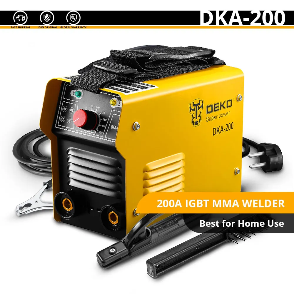 DKA-200 DEKO Инвертор постоянного тока дуговой сварки под флюсом 220V IGBT MMA сварочный аппарат 120/160/200/250 ампер для дома начинающих легкий - Цвет: DKA-200
