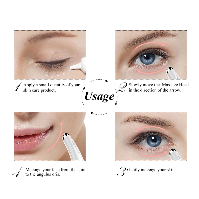 TOUCHBeauty Анти-возрастной массажер для глаз с высокочастотной вибрацией. Справляется с темными кругами и мимическими морщинками в области глаз Eye&Facial Device TB-1583