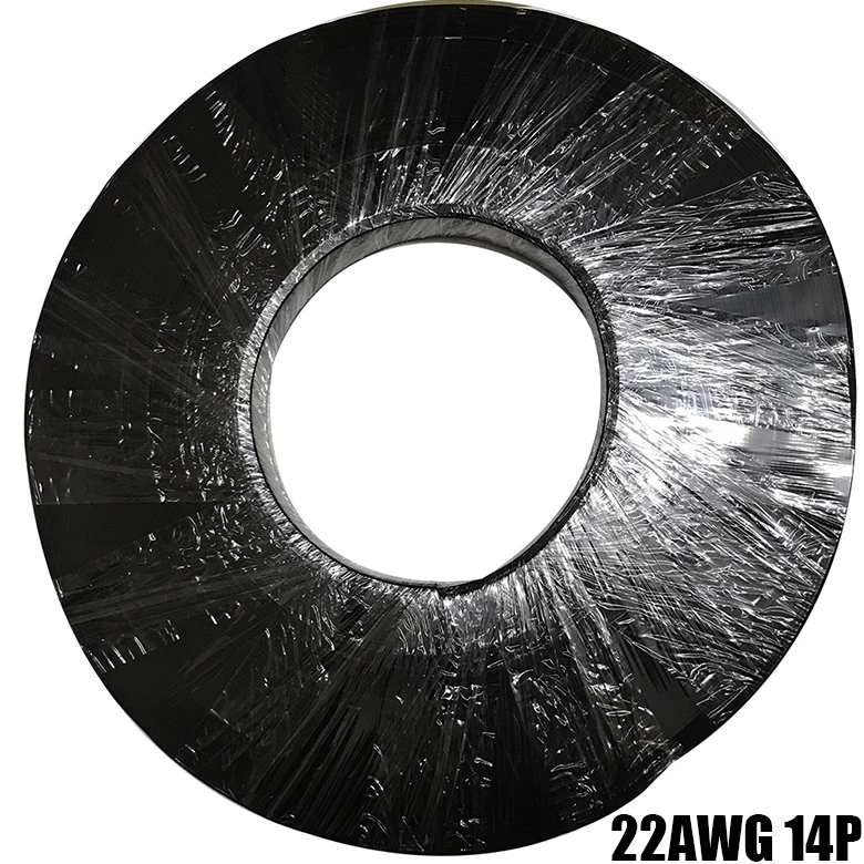 Супер мягкий силиконовый кабель 22AWG 12p14p высокая температура мягкая параллельная линия 22AWG 0,3 квадратный 0,08 мм черный медный провод 10 м