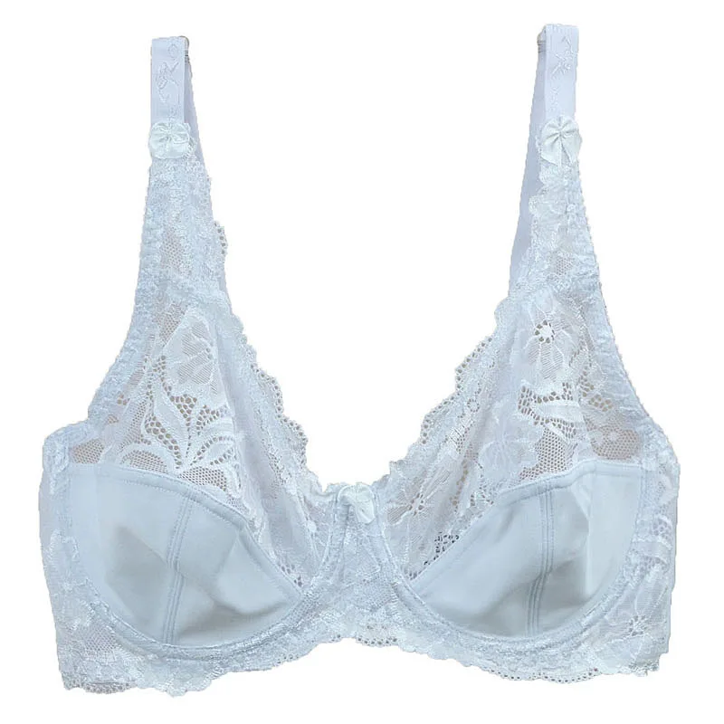 TINYA Plus Size Lace Bras Women's Big Size Bra Large Size 36 38 40 42 44 46 C D E Cup None Padded Brassiere Ultra Thin Wired Bra