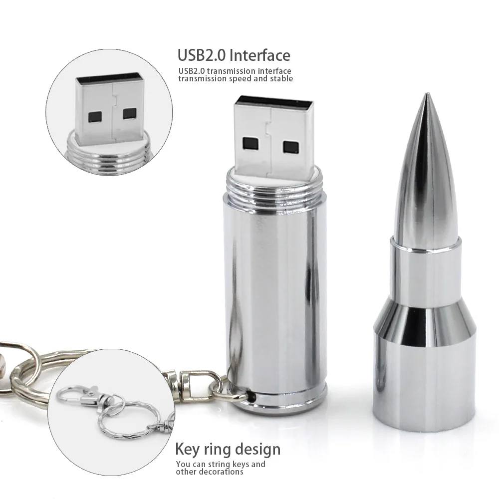Новые 8 ГБ 16 32 64 флеш память usb накопитель в виде пули USB 2 0 накопители памяти