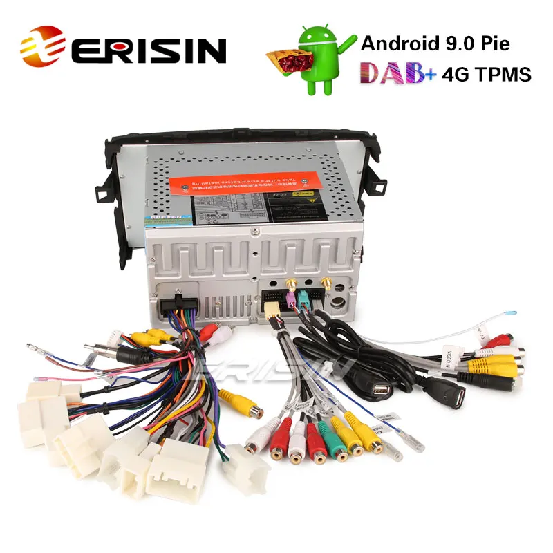Erisin ES2917A 7 &quotDAB + Android 9 0 пирог автомобильный стерео gps WiFi DVR TPMS Sat Nav 4G для TOYOTA AURIS 07