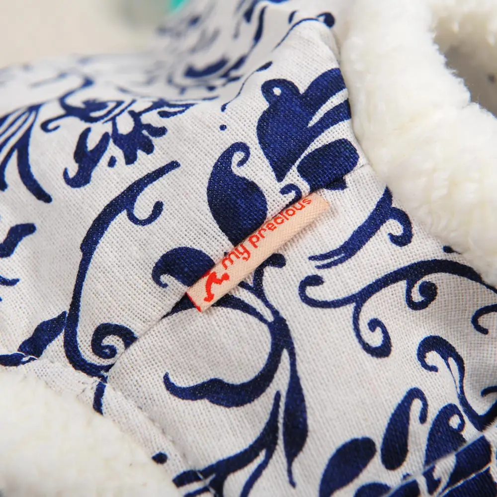 Экзотический китайский стиль синий и белый фарфор принт Одежда для животных