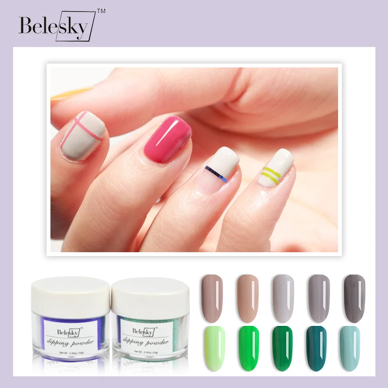 BELESKY dipping powder fashion новейшая 10 г 80 цветов долговечная более прочная и dip акриловая
