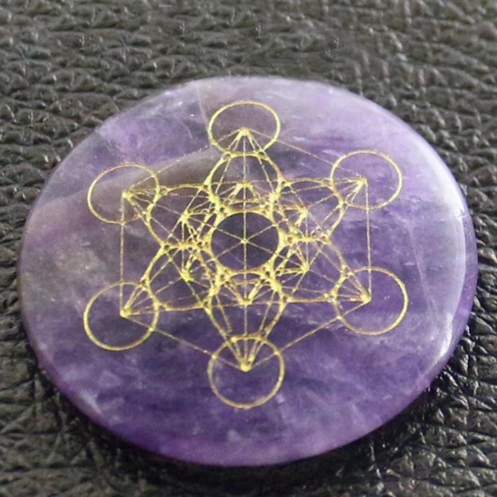 Натуральный кварцевый кристалл Metatron куб геометрия священное искусство цветок