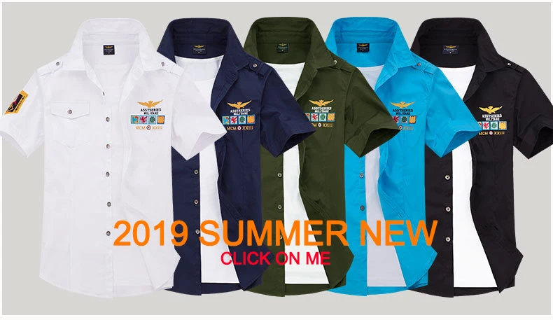 Новинка, 6XL, военные мужские рубашки с коротким рукавом, летняя мода, вышитые, высокое качество, хлопок, Air Force One MA1, Повседневная рубашка AE12002