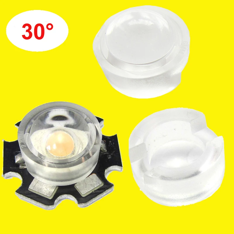 

10pcs/lot 14mm 30 Degree Clear LED Lens For 1W 3W 5W LED Light Lamp(Without LED Light and Star Base)