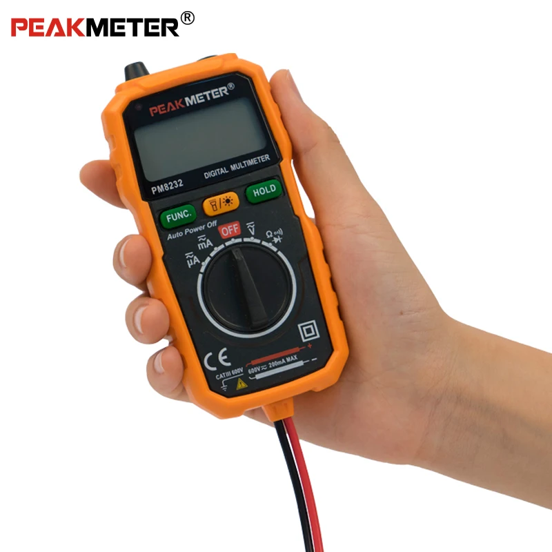 PEAKMETER PM8232 Бесконтактный Мини цифровой мультиметр DC AC тестер напряжения Амперметр