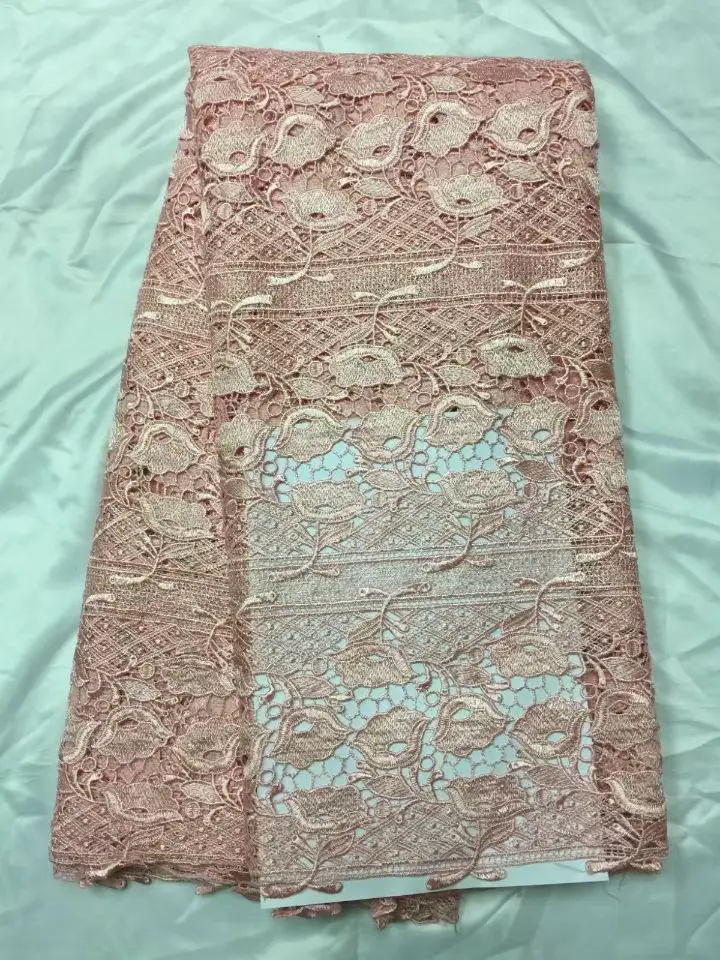 5 ярдов/шт модный белый растворимый Африканский кружевной ткани вышивка