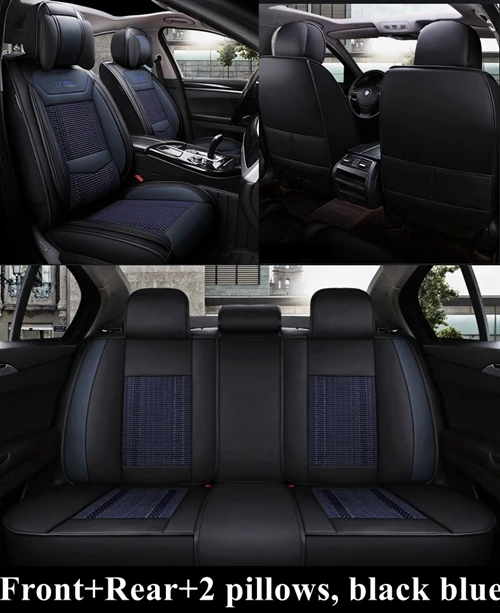 black blue luxury Автомобильные чехлы на сиденья для Audi a1 a3 a4 a5 a6 a7 a8 a4L a6L q2 q3 q5 q7 a4 b8 a4 b6 a3 8 p a4 b7 a6 c6 Alfa Romeo 159 Lada granta Веста - Название цвета: black blue luxury
