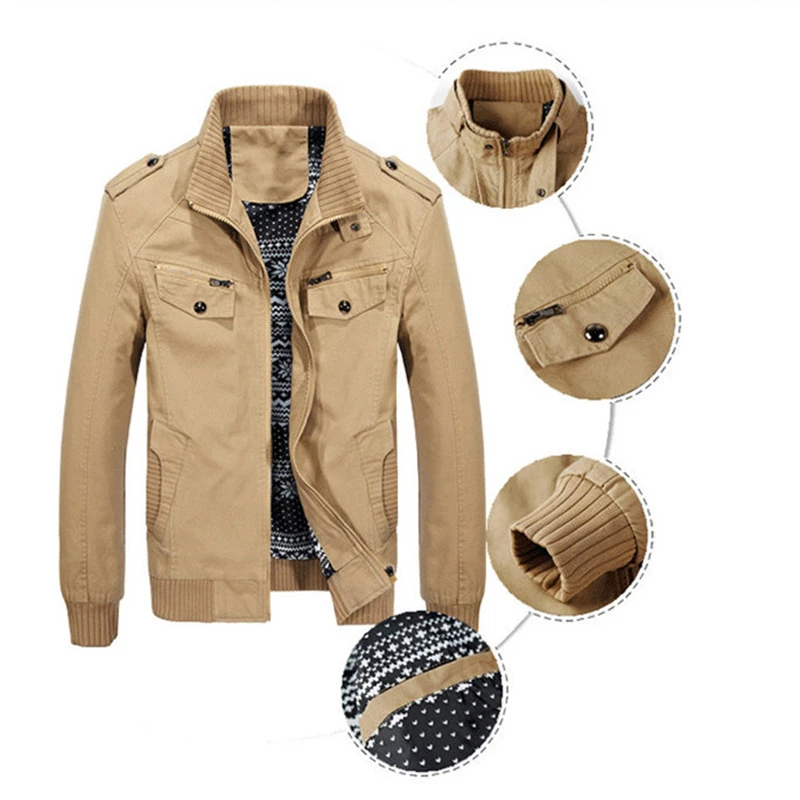 

Men 2020 New Fashion Brand Cargo Jackets Spring Autumn Man Casual Bomber Jacket Male Long Sleeve Solid Pilot Jackets Men YN10221