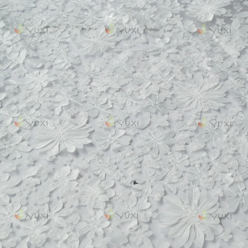 Упаковка из 5 ярдов: белая полиэфирная сетка лазерная вышивка ткань высокой