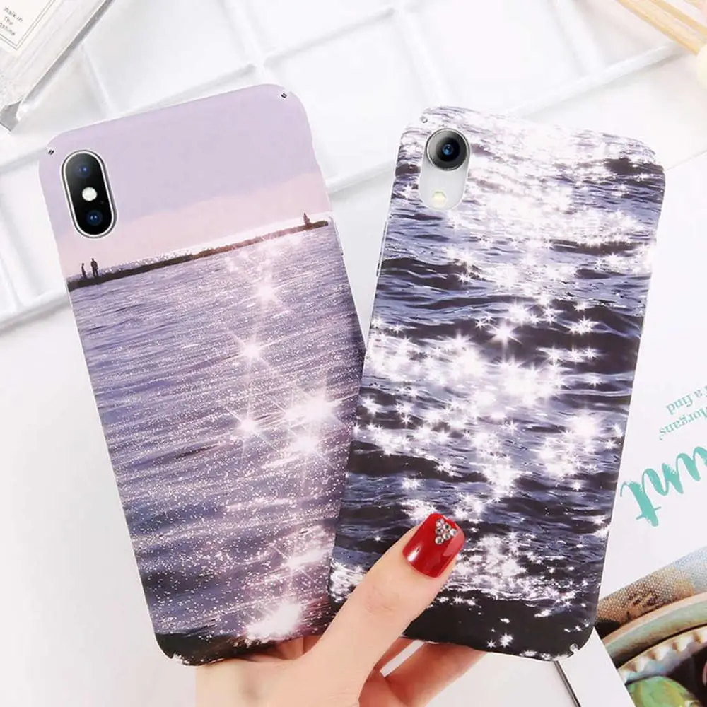 Блестящий чехол для телефона Sunshine Sea iPhone XSMAX XR XS X 8 7 6 6S Plus Матовый Жесткий |