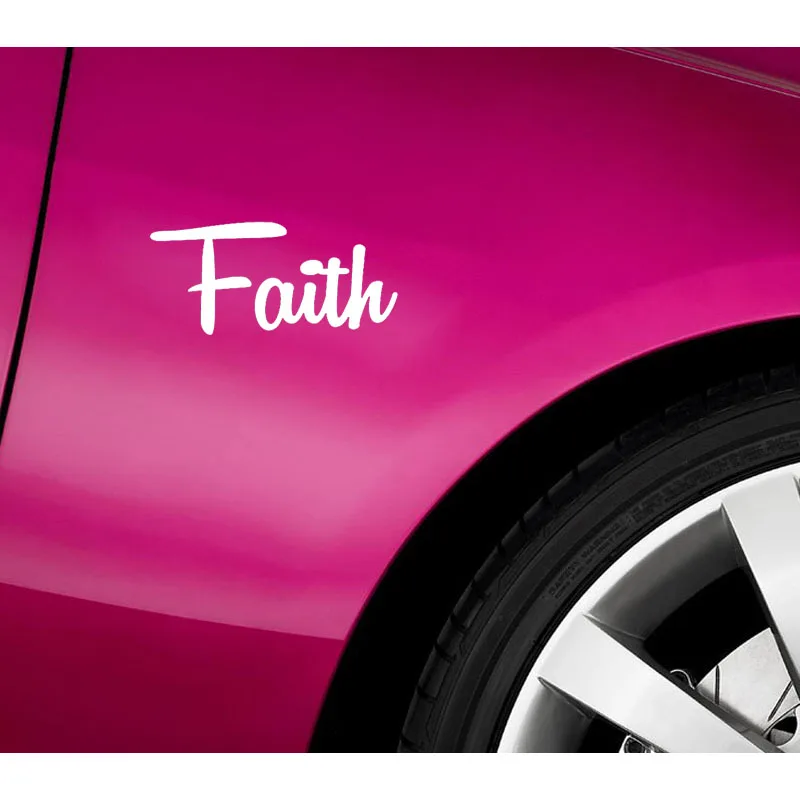 QYPF 18 см * 8 2 виниловые украшения с надписью Faith God водонепроницаемая наклейка