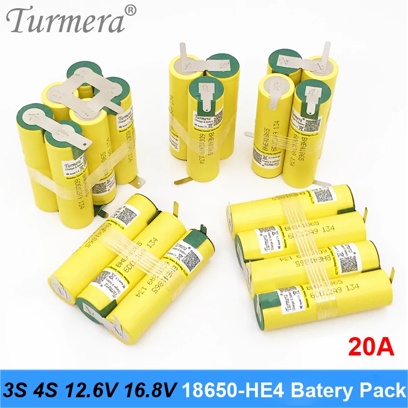 Аккумулятор 3S 18650 HE4 12 6 В 16 8 в 2500 мА · ч 20 А ток разряда для шуруповерта shura