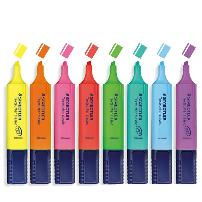 Аутентичные текстовыделители STAEDTLER, текстовыделитель, классический текстовыделитель, обучающий, офисный, для заметок, ручка, наклонный кончик, флуоресцентный маркер