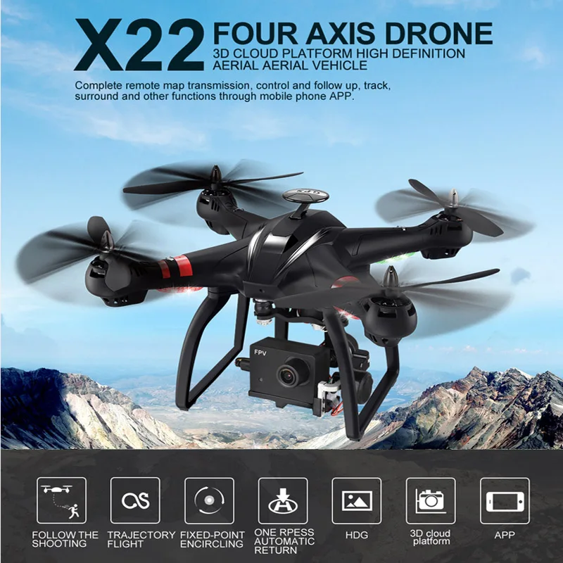 BAYANGTOYS X22 бесщеточный Двойной GPS WIFI FPV с 3 осевым карданом высота Hold1080P камера RC Дрон
