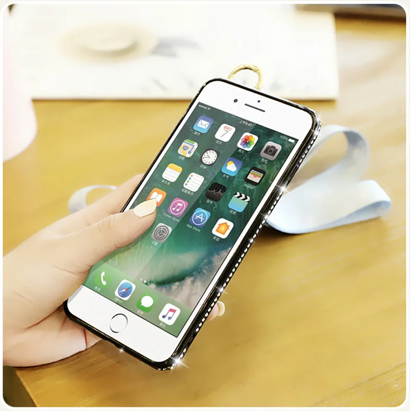 Блестящий силиконовый мягкий чехол с бриллиантами для iPhone XR Xs Max X 10 6 s 6s 7 8 Plus
