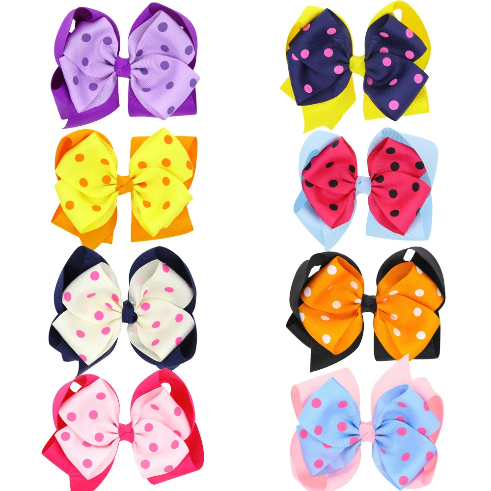 Детские заколки с бантом в горошек стиле кэжуал | Детская одежда и обувь