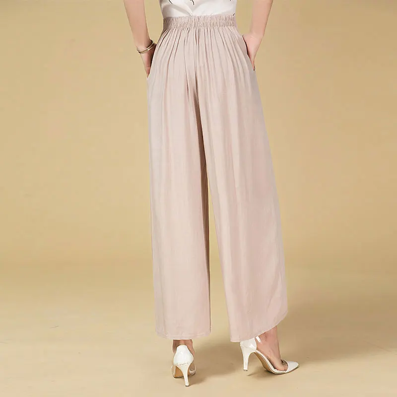 Большие размеры однотонные хлопковые широкие брюки 2017 новые модные повседневные