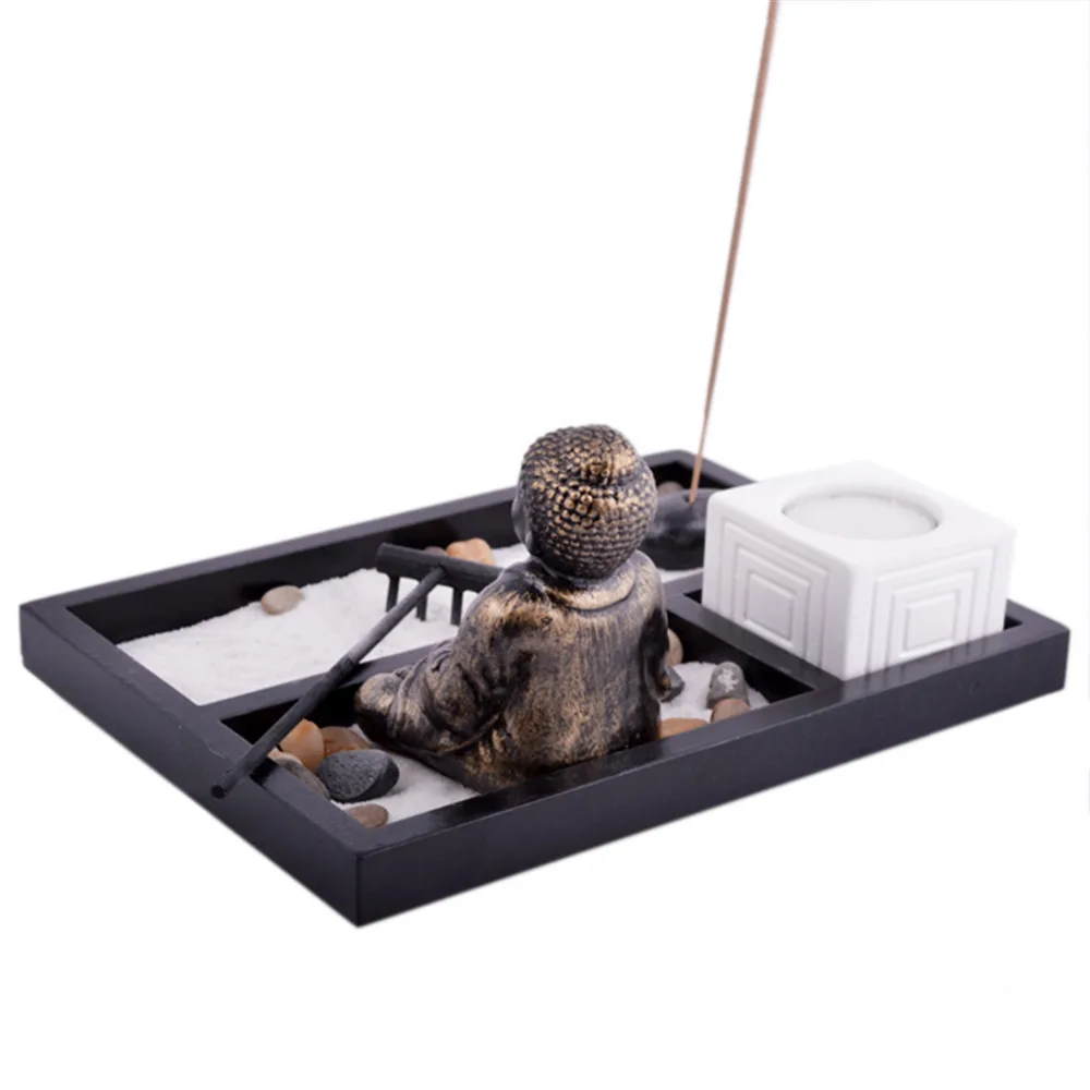 Фен Шуй садовый песок Будда грабли подсвечивающие благовония держатель L1008 | Дом