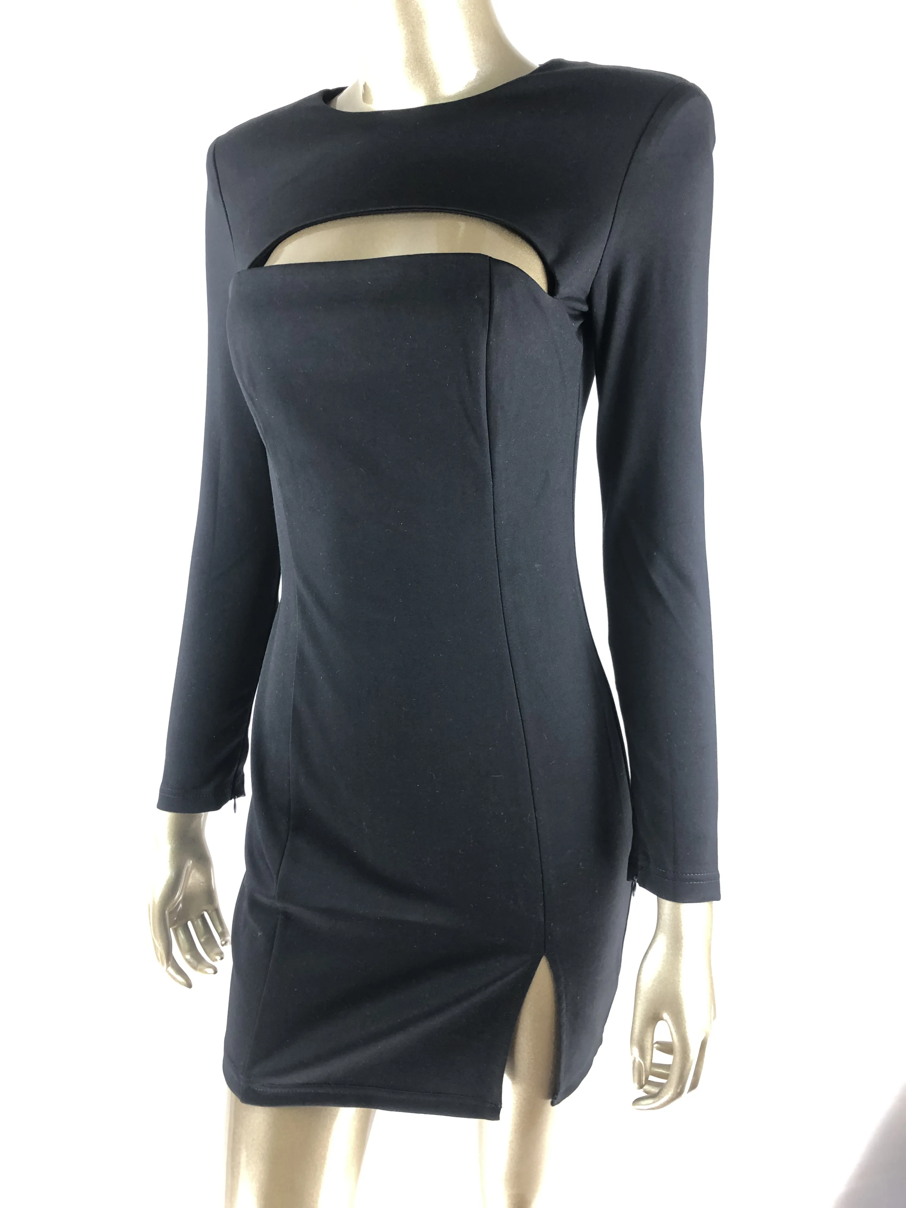 Женское платье с длинным рукавом черное зимнее 2019|Женские платья| |