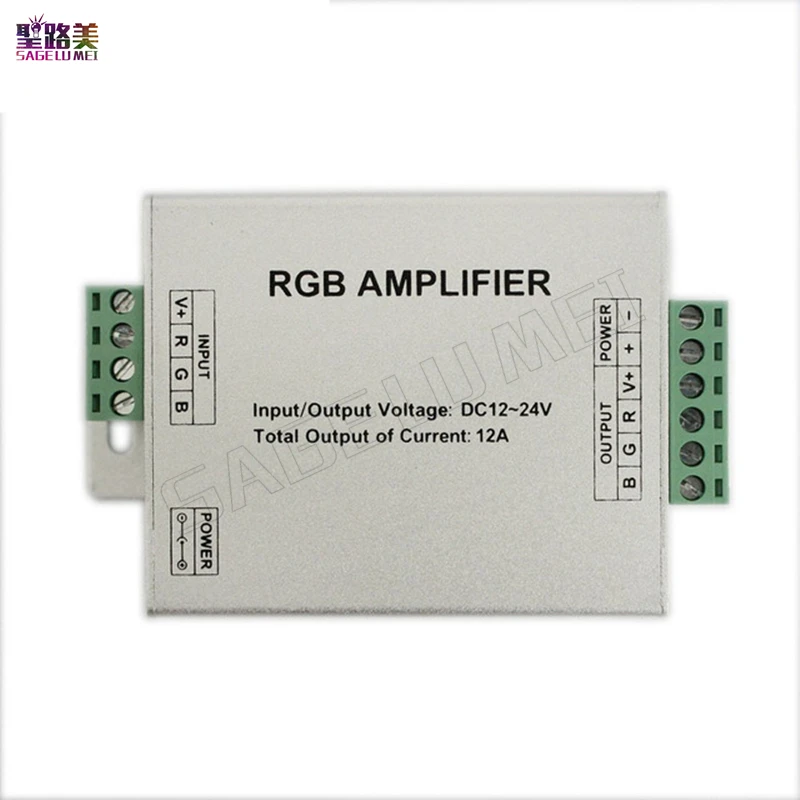 DC12-24V 12A RGB Усилитель контроллер усилитель сигнала для 3528 5050 SMD светодиодный