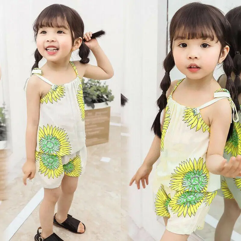 Комплект одежды из 2 предметов для новорожденных и маленьких девочек топы на