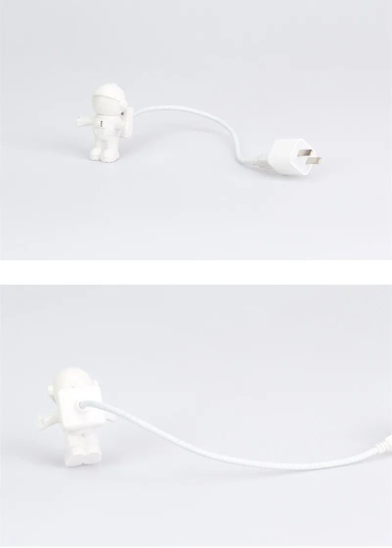 Белый гибкий светодиодный Светильник-ночник с usb-трубкой космонавта для компьютера, ноутбука, ПК, ноутбука, чтения, портативный DC 5V