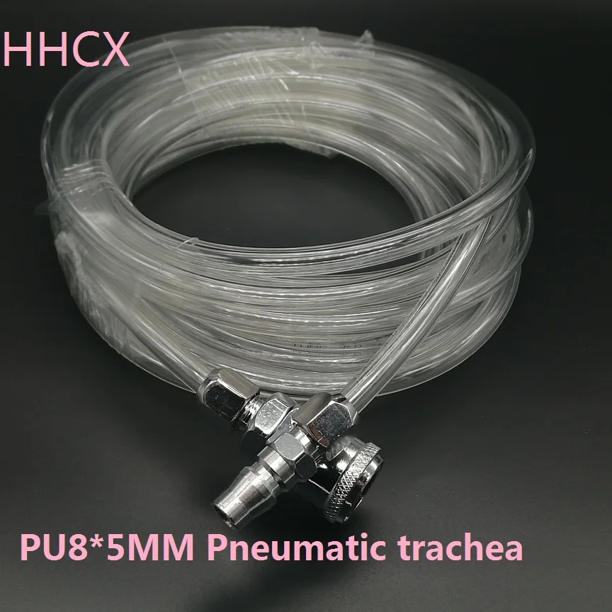 Полиуретановый шланг для воздушного компрессора 5/10/15/20 метров 8 Х5 мм с разъемом