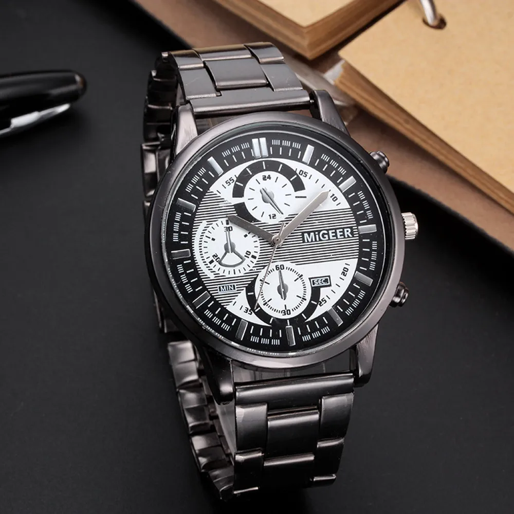 Мужские наручные часы MIGEER модные дизайнерские аналоговые кварцевые