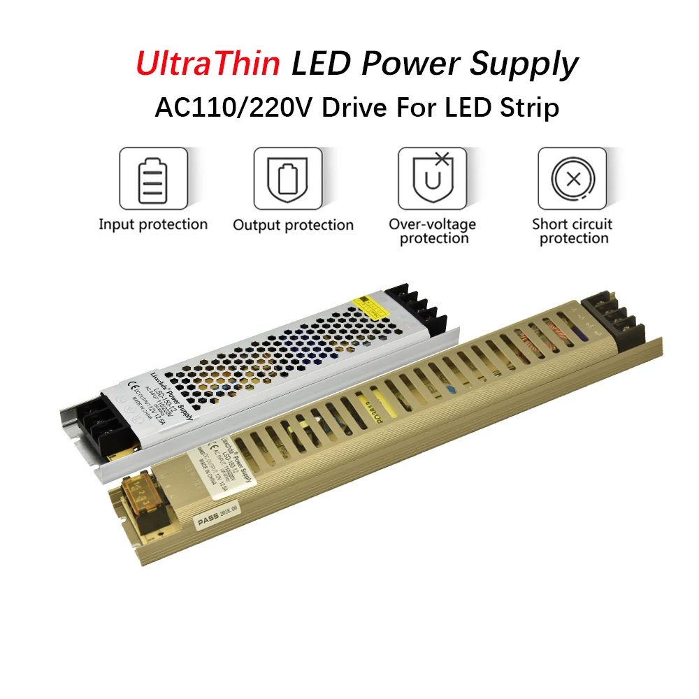 Ультратонкий источник питания для светодиодных лент трансформаторы освещения