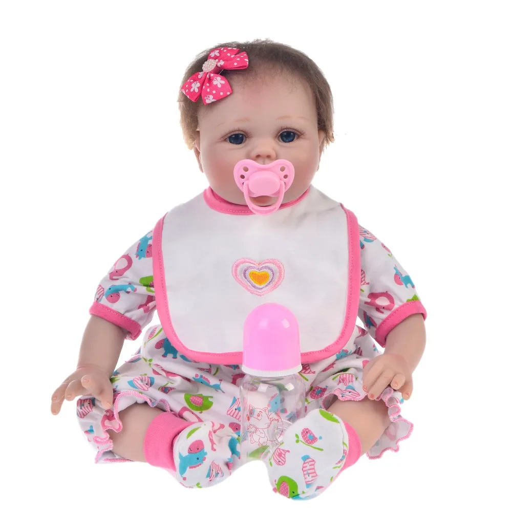 

55cm 22"Silicone Reborn Dolls lifelike silicone vinyl newborn lovely collectible dolls Toys Kids Gifts reborn toddler boneca