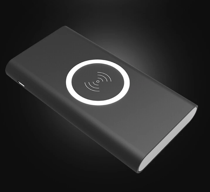 Black 10000 мАч универсальный портативный внешний аккумулятор Qi Беспроводное зарядное устройство для iPhone samsung S6 S7 S8 внешний аккумулятор для мобильного телефона Беспроводное зарядное устройство - Цвет: Black