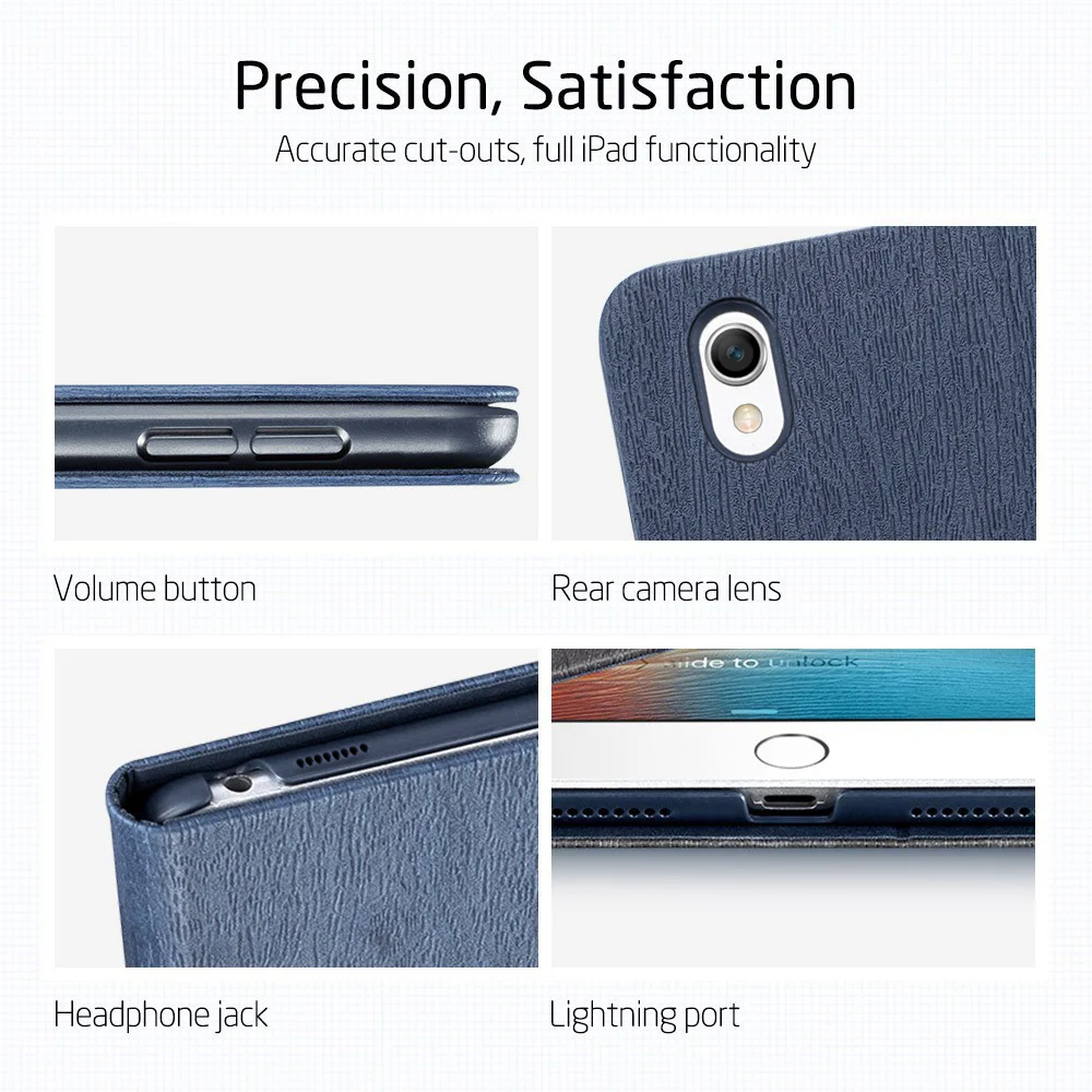 ESR Чехол для iPad Pro 10,5 из простой ткани Оксфорд из искусственной кожи Smart Cover Folio Stand Повседневный Стильный чехол для iPad Pro 10,5 дюймов