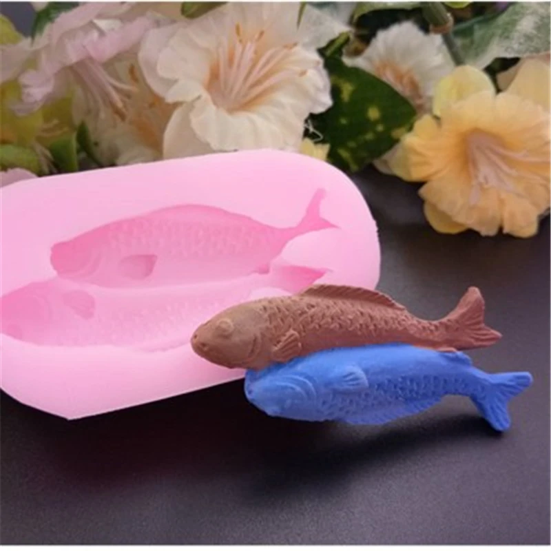 Трехмерная кальмарная Золотая рыбка Жидкая силиконовая форма для украшения