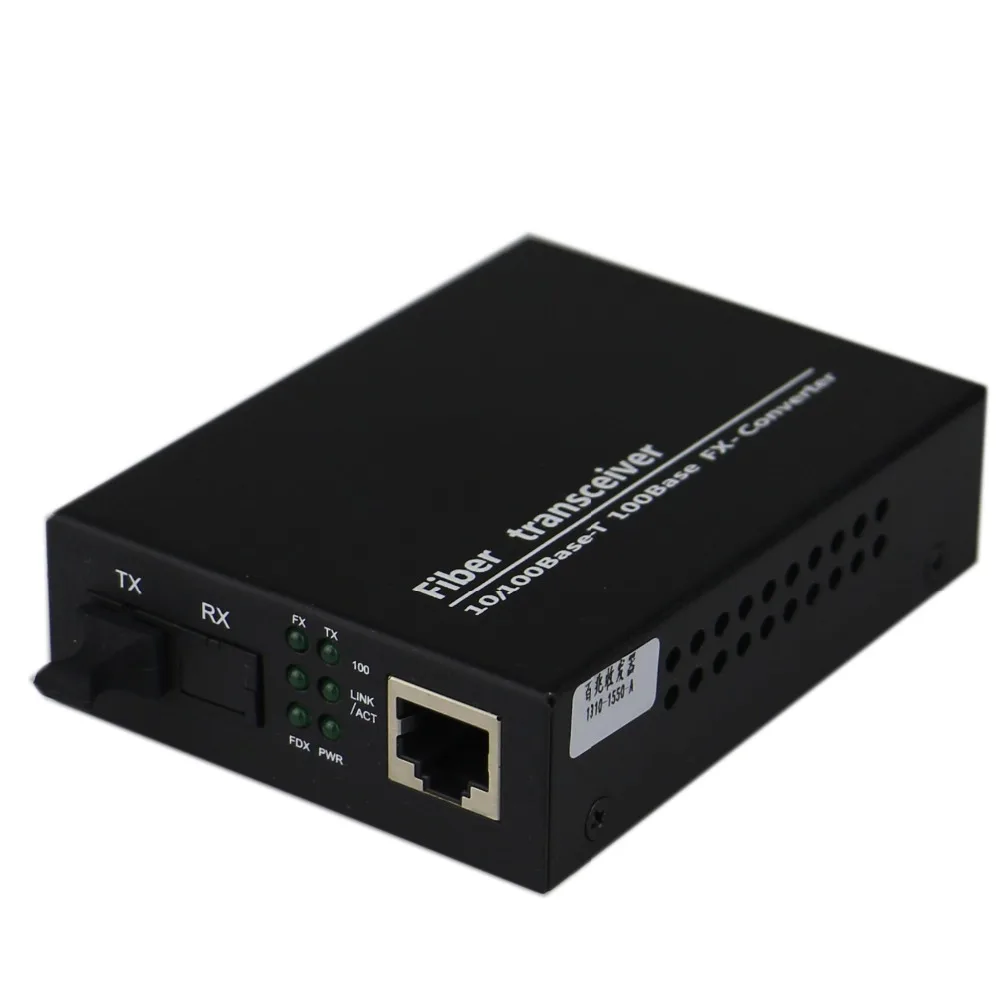 Волоконно-оптический al Оборудование для связи 10/100 M медиа-конвертер Fast Ethernet волокнооптические трансиверы 100 Мбит/с SC порт 25 км