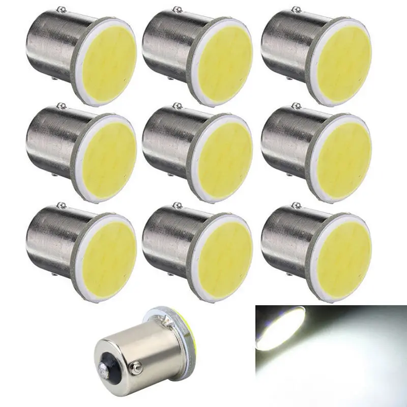 10 шт. светодиодные лампы BA15S 1156 1157 P21W 6000k COB 12 чипов SMD В универсальный