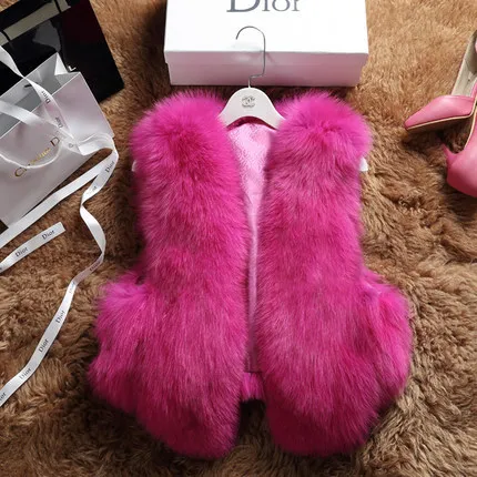 2017 роскошный настоящий оптовый жилет из лисьего меха осенне-зимний натурального