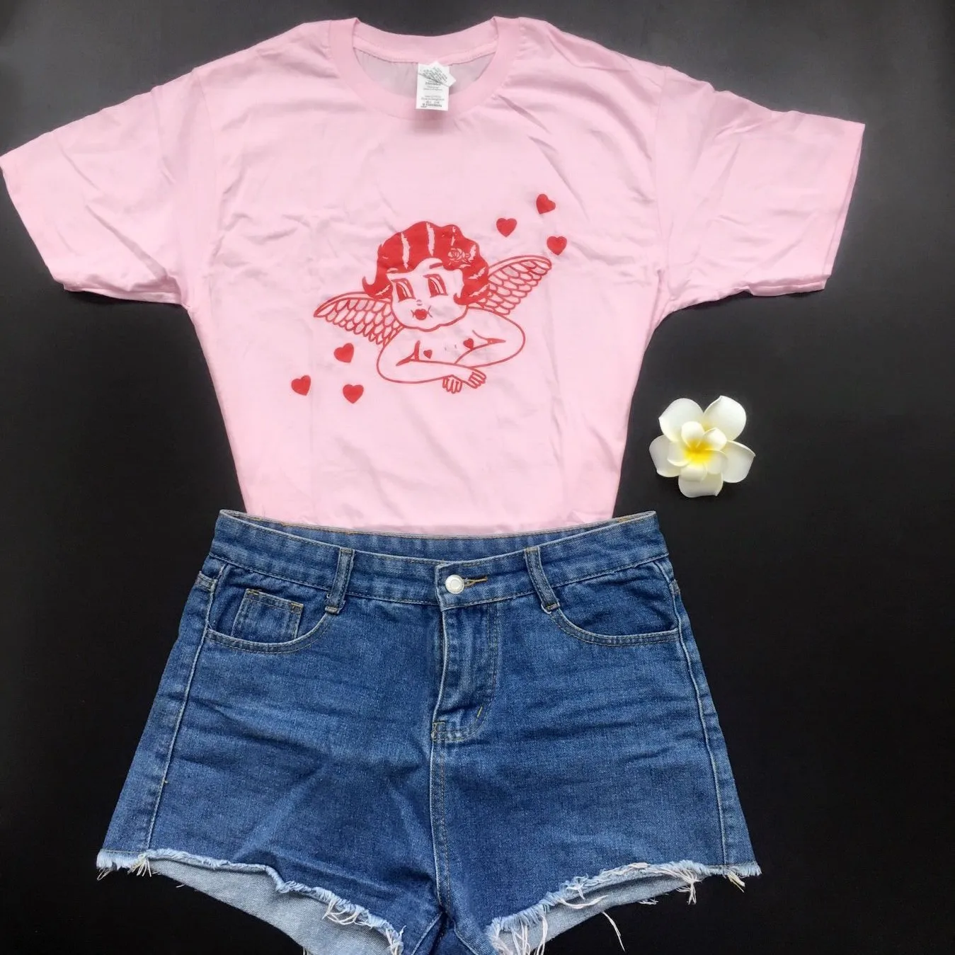 1 шт. женская футболка с рисунком большие размеры | Женская одежда