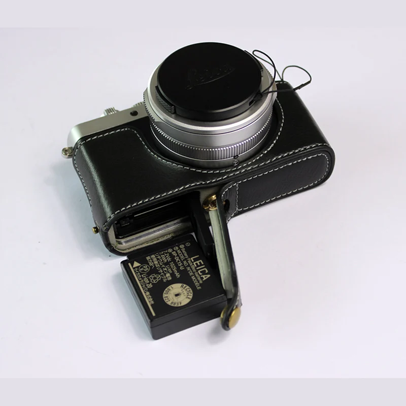 Натуральная кожа Половина чехол для камеры Leica D-LUX7 D7 D-LUX 7 с батарейным отверстием