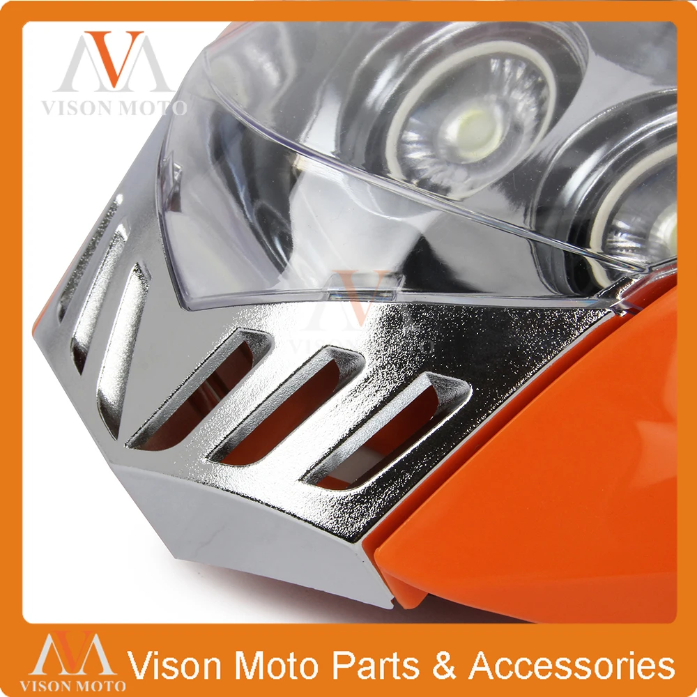 Универсальная Светодиодная лампа с двумя лампами налобный фонарь для KTM Husqvarna Honda