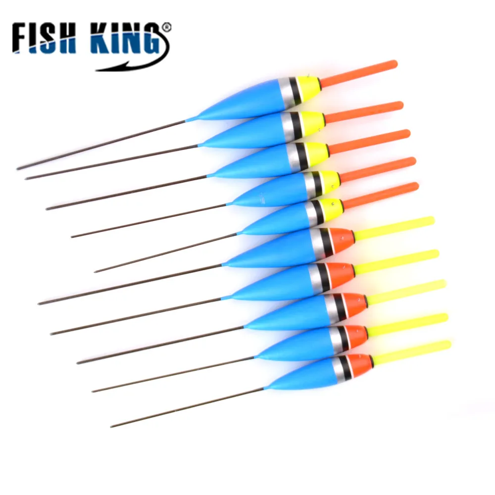 

FISH KING 10PCS Carp Fishing Tackle Ice Fishing Float Bobber Set Light Stick Mixed Size Color Buoy Boia Floats Accessories